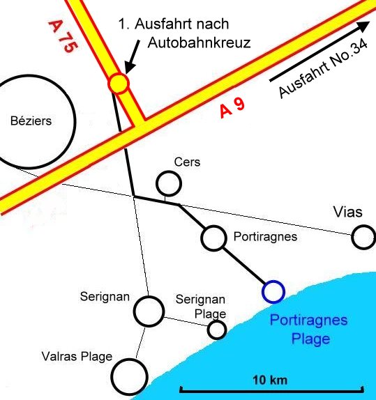 Karte mit Portiragnes